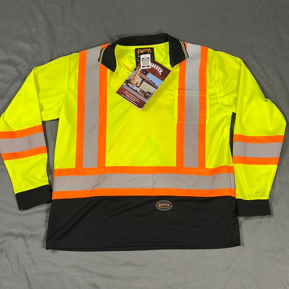 Pioneer Birdseye Long-Sleeved Safety Polo Shirt | Large